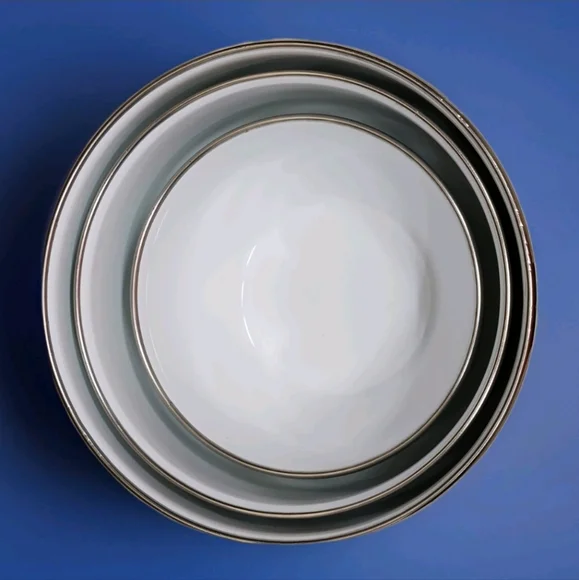 Pfaltzgraff “Summer Breeze” Metal Mixing Bowl Trio | Enamel Nesting Set - Picture 6 of 16